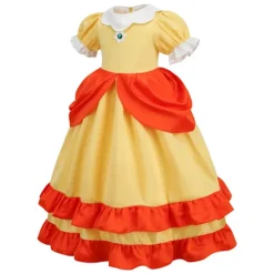 Daisy Prinsessekjole Pige Tegneserie Cosplay Kostume Sommer Børn Orange Festtøj 2-10 År Halloween Maskerade Daisy Wi Daisy Wi,CJY Daisy Wi Daisy Wig 7-8T Tag-140 | Fyndiq