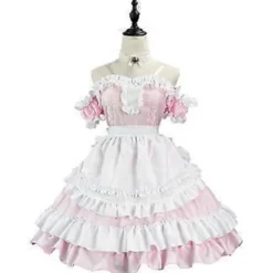 Dame Blonde Lag Maid Kjoler Sød Lolita Kjole Viktoriansk Ærmeløs Halloween Cosplay Kostumer (L)