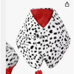 Dame Cruella De Vil Kostume Tilbehør Plettet Hund Leopard Print Tørklæde 1920'er Handsker og Holder til Cosplay Halloween Fest One Size 3 PC