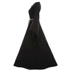Dame Halloween Renaissance Middelalder Maxi Kjole Gotisk Kostume A(M Sort)
