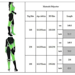 Dame Kim Possible Miss Go Body Jumpsuit Shego Cosplay Kostume Halloween Fest Karneval Fancy Dress Up 180 180