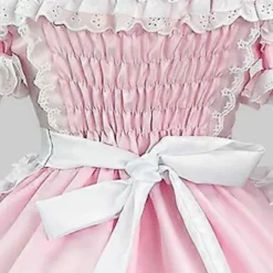 Dame Sød Lolita Kjole Viktoriansk Ærmeløs Blonde Lag Maid Kjoler Halloween Cosplay Kostumer (XXL)