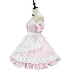 Dame Sød Lolita Kjole Viktoriansk Ærmeløs Blonde Lag Maid Kjoler Halloween Cosplay Kostumer (S)