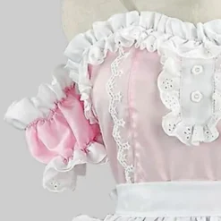 Dame Sød Lolita Kjole Viktoriansk Ærmeløs Blonde Lag Maid Kjoler Halloween Cosplay Kostumer (S)
