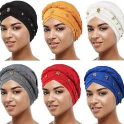 Dame Turban Hue Perle Tørklæde GUL yellow