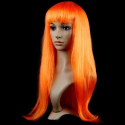 Dameparyk Lang lige paryk ORANGE orange