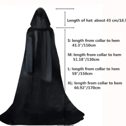 Darth Vader Sort Hætteklædt Kappe til Middelalder Halloween & Cosplay (L)[JUN]