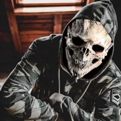 Dødningehoved Skelet Maske Rædsel Dæmon Uhryggelig Fuld Hoved Maske Latex Ond Maske Skræmmende Halloween Cosplay Kostume Rekvisit Voksne{Fyn201}