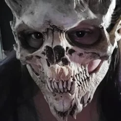 Dødningehoved Skelet Maske Rædsel Dæmon Uhryggelig Fuld Hoved Maske Latex Ond Maske Skræmmende Halloween Cosplay Kostume Rekvisit Voksne{Fyn201}