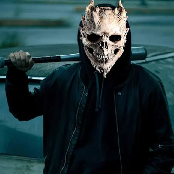 Dødningehoved Skelet Maske Skrækdemon Uhyggelig Helmaske Latex Ond Maske Uhyggelig Halloween Cosplay Kostume Rekvisitter Voksne{Fyn201}