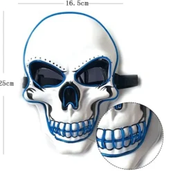 Dekorativ Halloween LED-maske LED-skeletmaske lyser op til Halloween