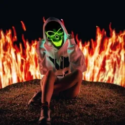 Dekorativ Halloween LED-maske LED-skeletmaske lyser op til Halloween