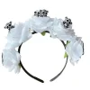 Delikat Halloween Hårbånd Rave Hårtilbehør Tynd Kant Blomster Hårbånd
