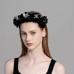 Delikat Halloween Hårbånd Rave Hårtilbehør Tynd Kant Blomster Hårbånd