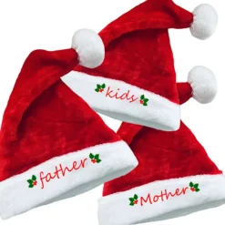 3-delt Pludset Julehat Familie Kort Pludset Julehat Chri