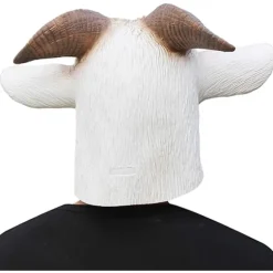 Deluxe Halloween-kostumefest Latex Dyrehoved Maske Ged