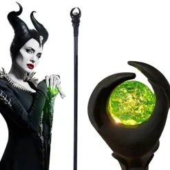 Deluxe Maleficent Stave med Grøn Lyskugle 54*13*10CM