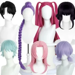 Demon K-pop Hunter Kostume Rumi Paryk Mira Zoe Realistisk Anime Cosplay Paryk til Cosplay Konvention Lilla Rumi Mira【Paryk】 Mira【Wig】 old man