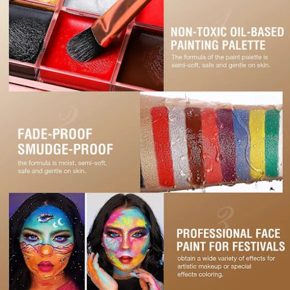 Den sommer jeg blev smuk 12 farver Halloween Makeup Ansigtsmaling Ansigtsmaling Jule Ansigtsmaling