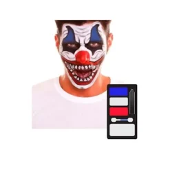 Devilish Clown Makeup Kit - Halloween - Hvid - Indendørs - Fra 8 år og opefter - Blandet