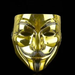 Dianchu Halloween Maske V For Vendetta Hacker Maske, Ukendt Mand Cosplay Maske Fest Kostume Tilbehør Legetøj Dreng Pige Mænd Damer Legetøj Guld