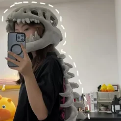 Dinosaur Knogle Kostume Plys Hat Dinosaur Park Eksoskelet Plys Legetøj Halloween Valentinsgave til Børn Voksne Child size As shown