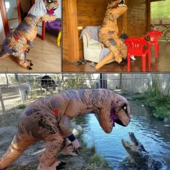 Dinosaur Kostume T-Rex Kostumer Oppustelige Halloween Kostumer Oppusteligt Kostume Voksen{AZC}