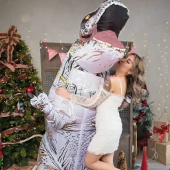 Dinosaurie Kostume til Voksen Oppustelig T-Rex Dinosaurie Kostume Luftblæst Dino Kostume Sjovt Halloween Kostume Cosplay Kostume-FM-