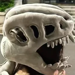 Dinosaurie skelet Hovedbeklædning Plys Legetøj Hat Matchende Kostumesæt til voksne Sjov Gave Sort Black 120cm