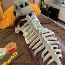 Dinosaurie skelet Hovedbeklædning Plys Legetøj Hat Matchende Kostumesæt til voksne Sjov Gave Sort Black 120cm