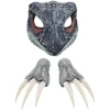 Dinosauriemaske Therizinosaurus-hoved med bevægelig kæbe 10-tommer kløer Halloweenmasker