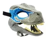 Dinosaurmaske med åben kæbe, øjne og næseåbninger og sikker S