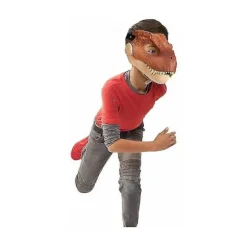 Dinosaurmaske med åbnende kæbe, øjen- og næseåbninger og sikker