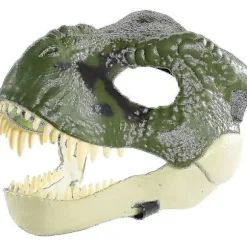 Dinosaurmaske med åbningskæbe, dinomaske til børn og voksne, kostume og rollespilsgave til karneval Halloween Cosplay Party-lingling} Green