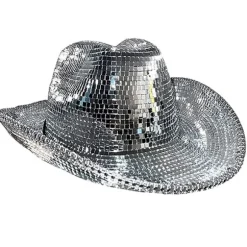 Disco kugle cowboyhat, spejlkugle cowboyhat, polterabend KLB