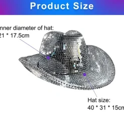 Disco kugle cowboyhat, spejlkugle cowboyhat, polterabend KLB