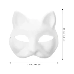 DIY Blanke Rævekatte masker, Hvide Papir masker, Blanke masker til maling, Håndmalede Kunsthåndværksmasker, til Maskerade Kunst Cosplay Dans og Fest | Fyndiq