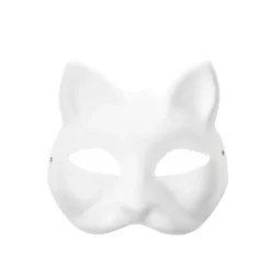 DIY Blanke Rævekatte-masker, Hvide Papir-masker, Blanke Masker til Maling, Håndmalede Kunsthåndværksmasker, til Maskerade Kunst Cosplay Dans og Fest | Fyndiq