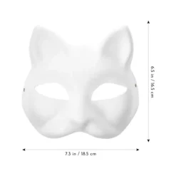 DIY Blanke Rævekatte-masker, Hvide Papir-masker, Blanke Masker til Maling, Håndmalede Kunsthåndværksmasker, til Maskerade Kunst Cosplay Dans og Fest | Fyndiq