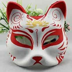 DIY Hvid Papirmaske Hvid Pulp Maske Håndmalet Kreativ Personlighed Gratis Design Maske (Kat, 10stk)