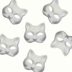 DIY Maskerade 3-pak: Blanke, Malebare Dyremasker til Fester, Halloween