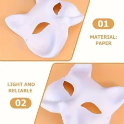 DIY Maskerade 3-pak: Blanke, Malebare Dyremasker til Fester, Halloween