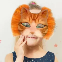 DIY Therian Maske Sæt Kat Ræv Dyreansigt Pude med Pels Halloween Rollespilsrekvisitter til Maskerade Karneval Cosplay Festartikler A[F] A