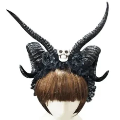 Djævelshorn Pandebånd, Sorte Horn Maleficent Horn Pandebånd Til Halloween Kostume Cosplay Black 2