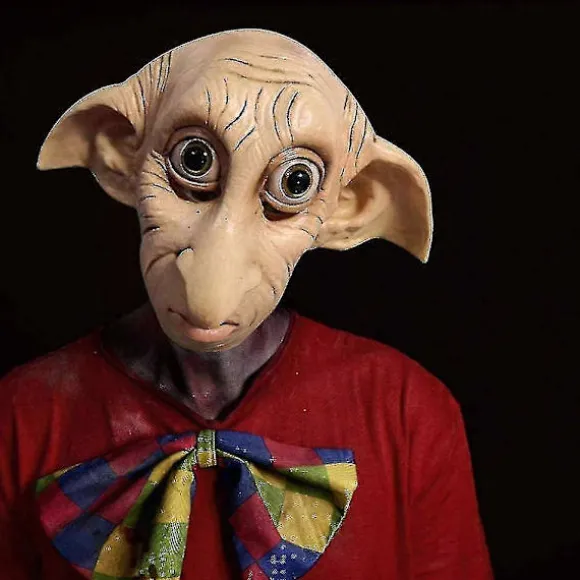 Dobby Maske, Halloween Cosplay Maske Alv Dvärg Alv Latex Maske Helhoved Kostume Rekvisitter Udsalg
