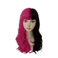 Draculaura Cosplay Kostume med Paryk, Langt Sort og Pink Varmebestandigt Syntetisk Hår, Halloween Fest, Rollespil, Karneval Rekvisitter (FMY) A A One Size | Fyndiq