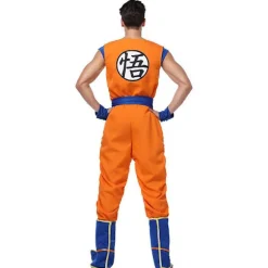 Dragon Ball Anime Son Goku Cosplay Kostume til Mænd, Voksen Mandlig Son Goku Rollespil Kostumesæt Halloween Fancy Dress Outfits Kit M