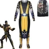 Drenge Mortal Kombat Legends: Scorpions Revenge Cosplay Børns Mortal Kombat Scorpion Kostume Jumpsuit Og Hætte Sæt