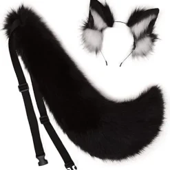 Dyr Stor Hale Ræv Kat Hund Ulv Hale Og Ører Pandebånd Cosplay Kostume Tilbehør