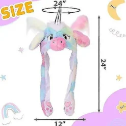 Dyrehat Plys Ører Bevægelige Hoppende Udklædning Cosplay Fest For Børn f[D] 8X6.5X0.25cm